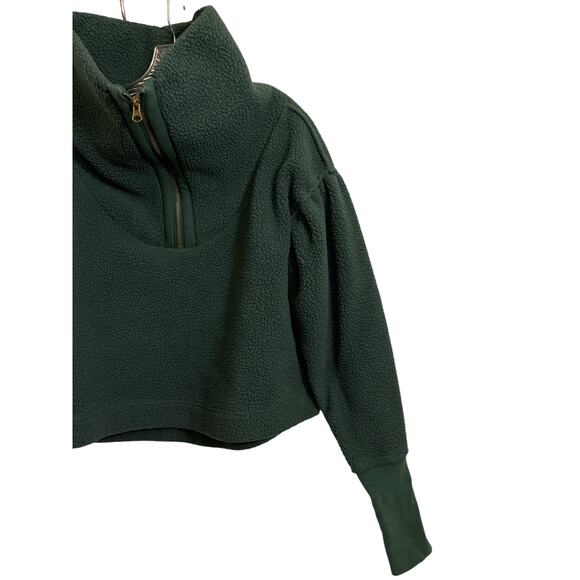 Free People Poppy Fleece Teddy Pullover Soft Jacket Forest Green Small - Picture 6 of 6